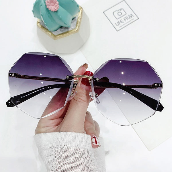 Fashion Women Oversize Sunglasses Gradient Plastic Brand Designer Female  Sun Glasses Uv400